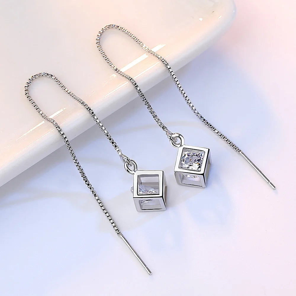 925 Sterling Silver Earrings Zircon Pearl Twist Luxury Stud Earrings For Women brincos pendientes bijoux