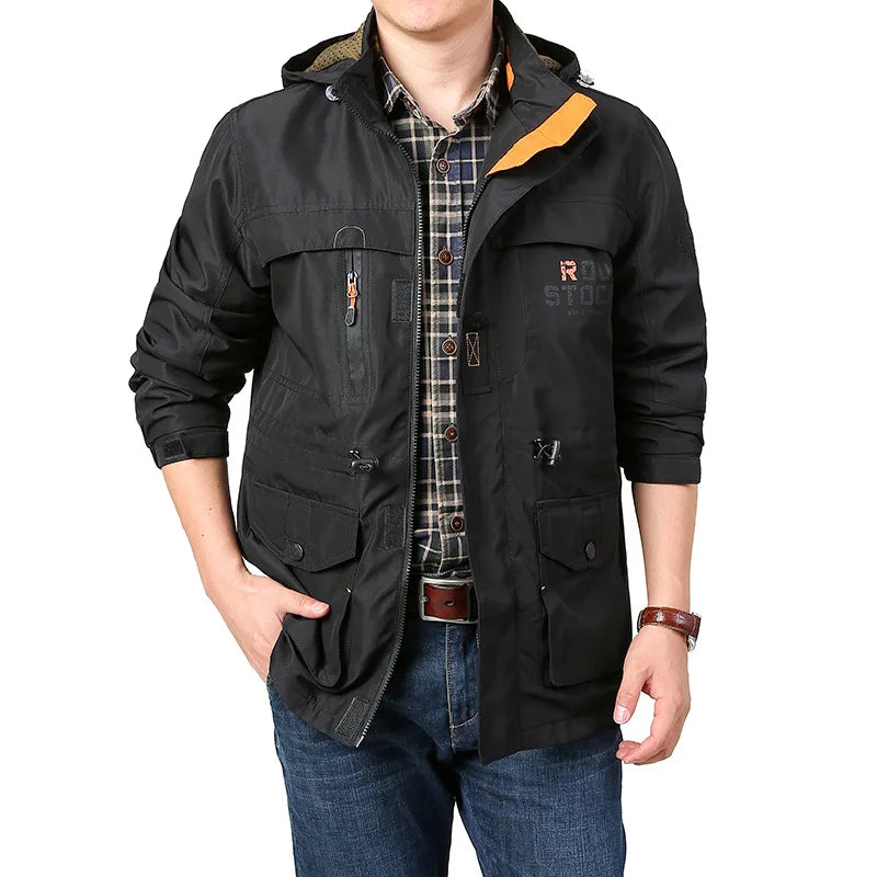 Jaquetas Negócio Casual Masculinas Casaco Esportivo Primavera Corta-Vento Com Capuz Jaquetas Secagem Rápida Leve Escalada Ao Ar Livre Agasalho