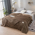 Blankets for Beds Solid Yellow Color Soft Warm 300GSM Plaid Square Flannel Blanket On the Bed Thickness Throw Blanket