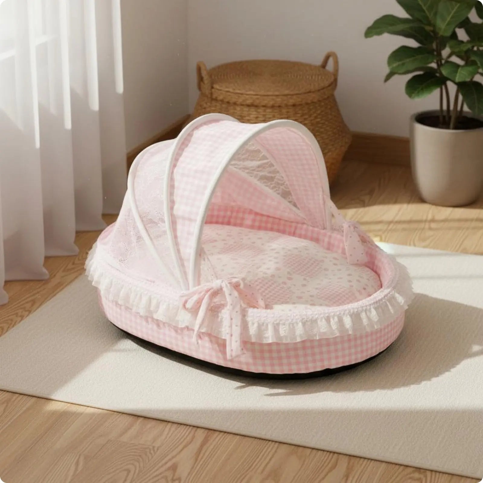 Princess Design Feline Bed Breathable Semi Enclosed Pet Bed Cradle Pet Nest Soft Sturdy Construction for Cats