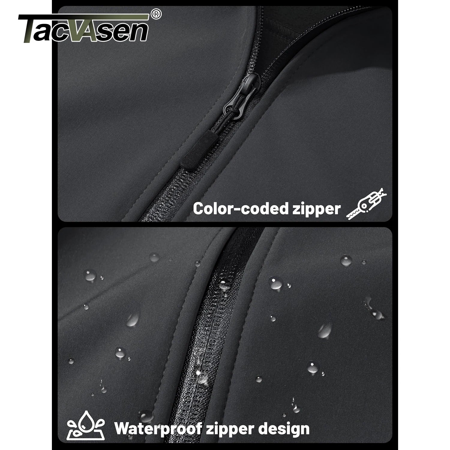 Tacvasen Jaqueta Softshell Masculina Forrada com Fleece Zíper Completo Jaqueta de Chuva Masculina Jaqueta de Trabalho ao Ar Livre Corta-vento Masculino para Trekking Primavera Caminhada