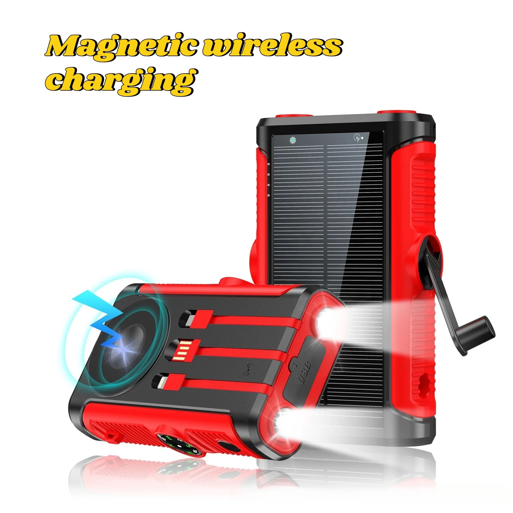 Solar Power Bank 20000mAh 22.5W Magnetic Wireless Cable Camping