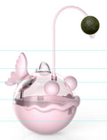 Brinquedo para Gatos Dispensa Comida Tumbler - Bolinha com Penas, Sino e Catnip com Design de Tamboril para Limpeza dos Dentes e Lambedura, Brinquedo Interativo para Gatos