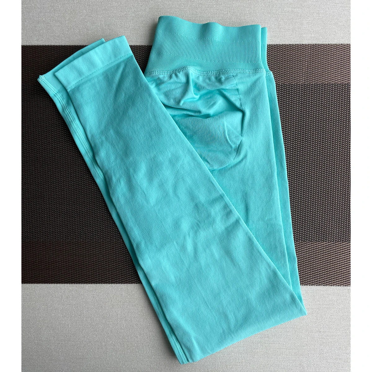 TKITK Women's Seamless Leggings with Scrunch Bum Low Ribbed Band Yoga Pants Fitness Workout Sports Gym Wear Tights