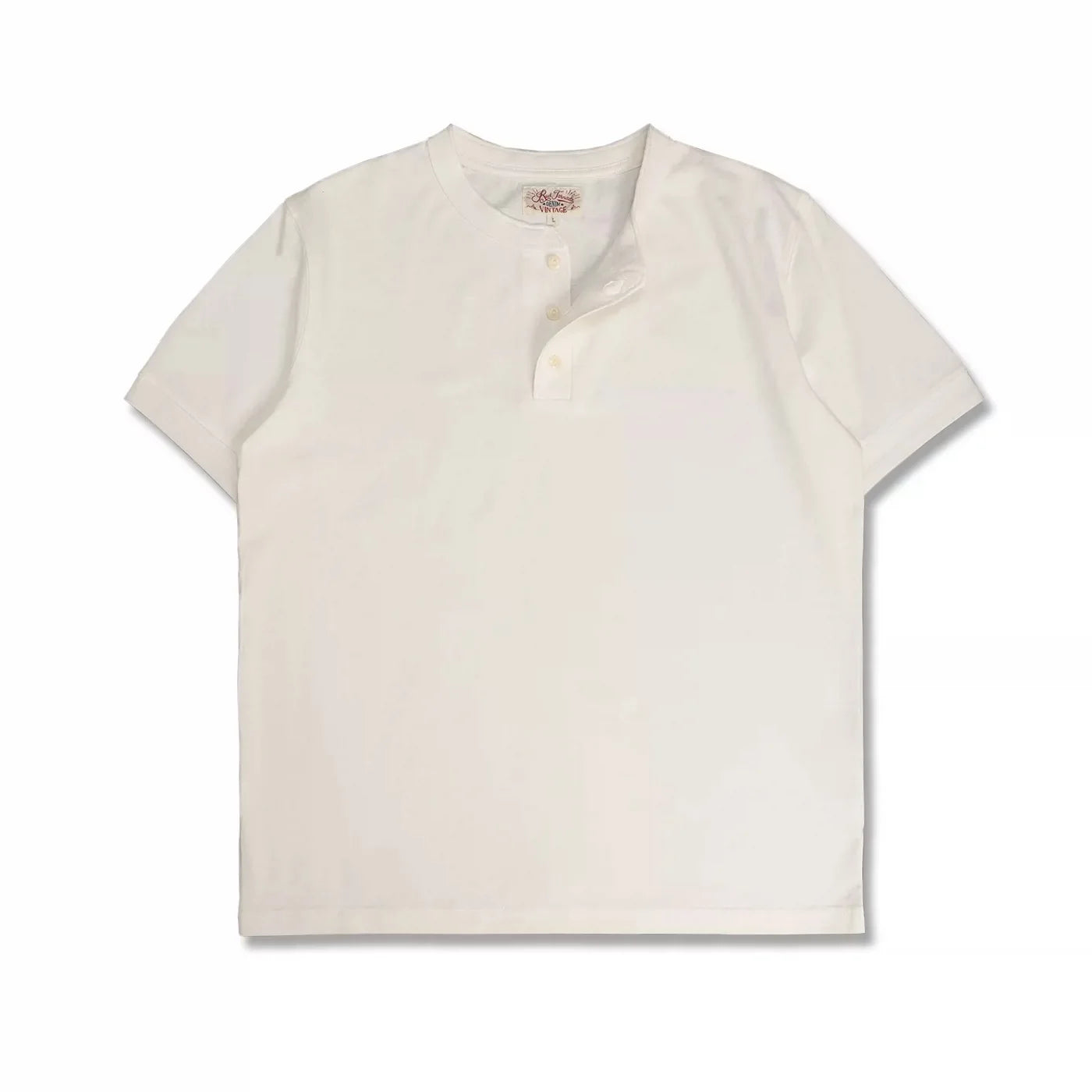 Camiseta Henley Manga Curta Red Tornado Algodão Pesado Masculina Dia a Dia Amekaji