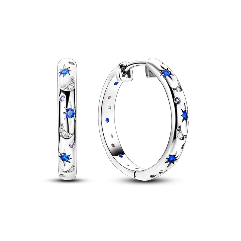 Brincos de Gota Circulares de Cristal Orstarry em Prata Esterlina 925 Brincos Femininos Charme Moda Versátil Joias de Festa Presentes