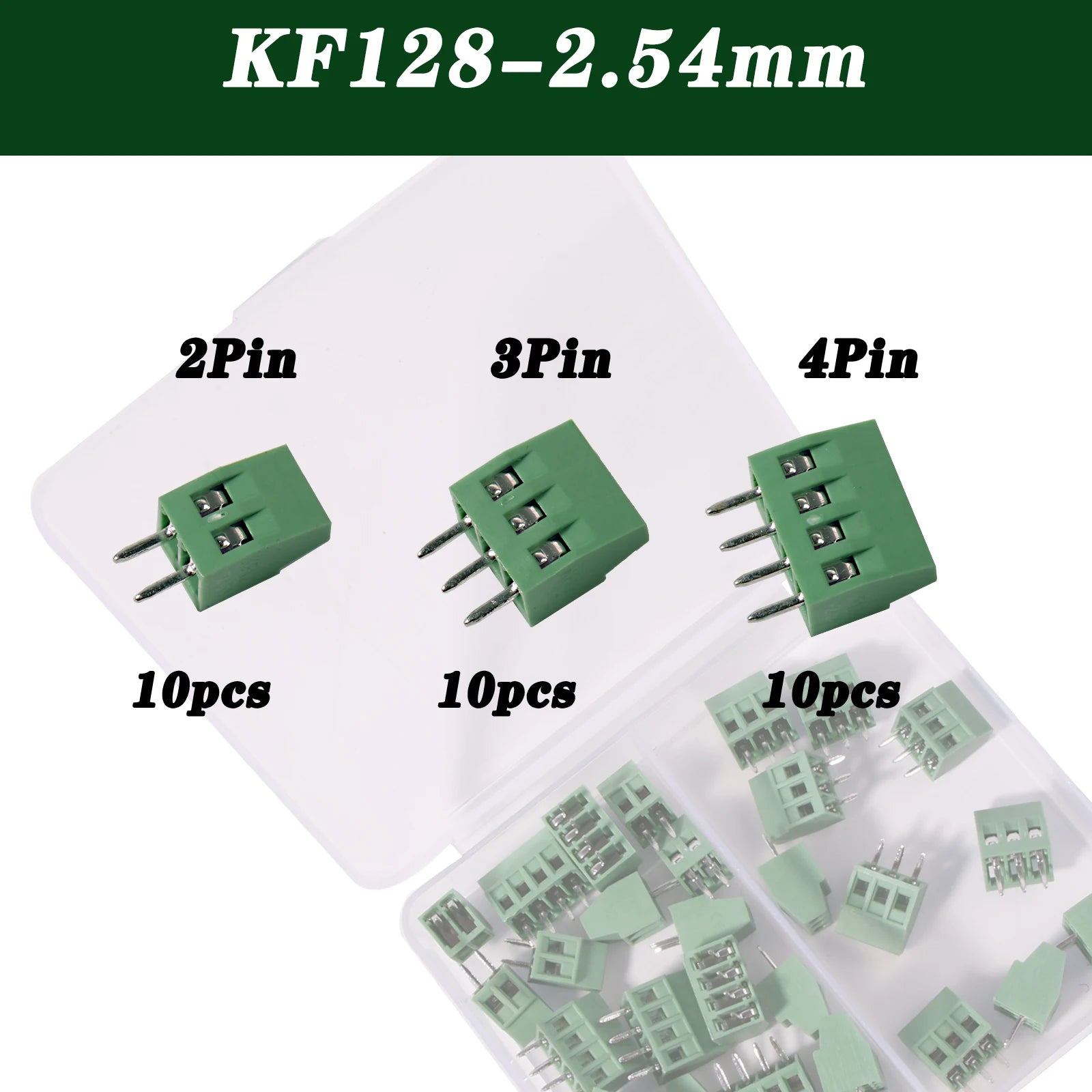 Kit Conector Bloco Terminal Parafuso PCB WonderNest 30pçs