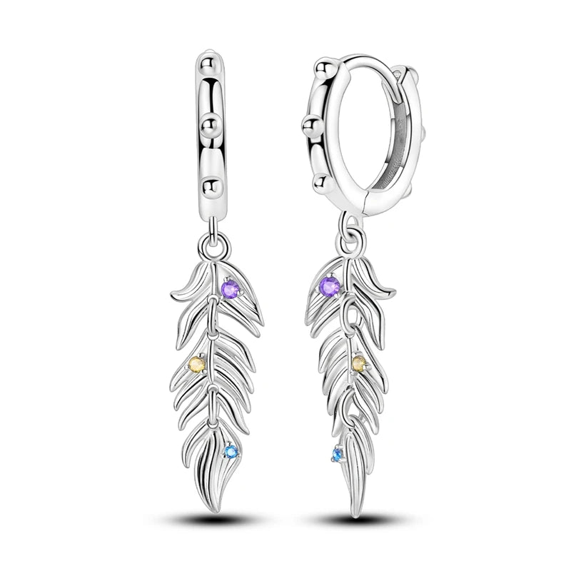 Love Heart Earrings 925 Sterling Silver Original Shining Zircon Heart Hoop Earrings For Women Wedding Anniversary Jewelry Gift