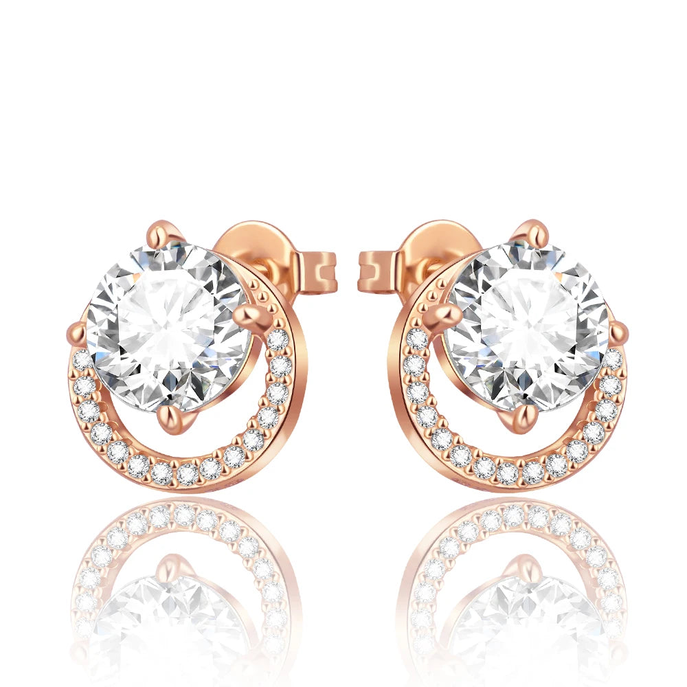 Brincos de Flamingo Girafa Estrela e Lua Flor Série Ouro Rosa Prata Esterlina 925 Joias Elegantes para Festas Presentes