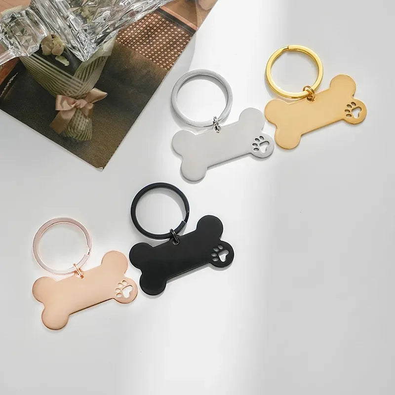 Personalized Engraved High Quality Dog Cat Tags with Name and Phone Number Bone Shaped Pet Pendant for Custom Pet Identification