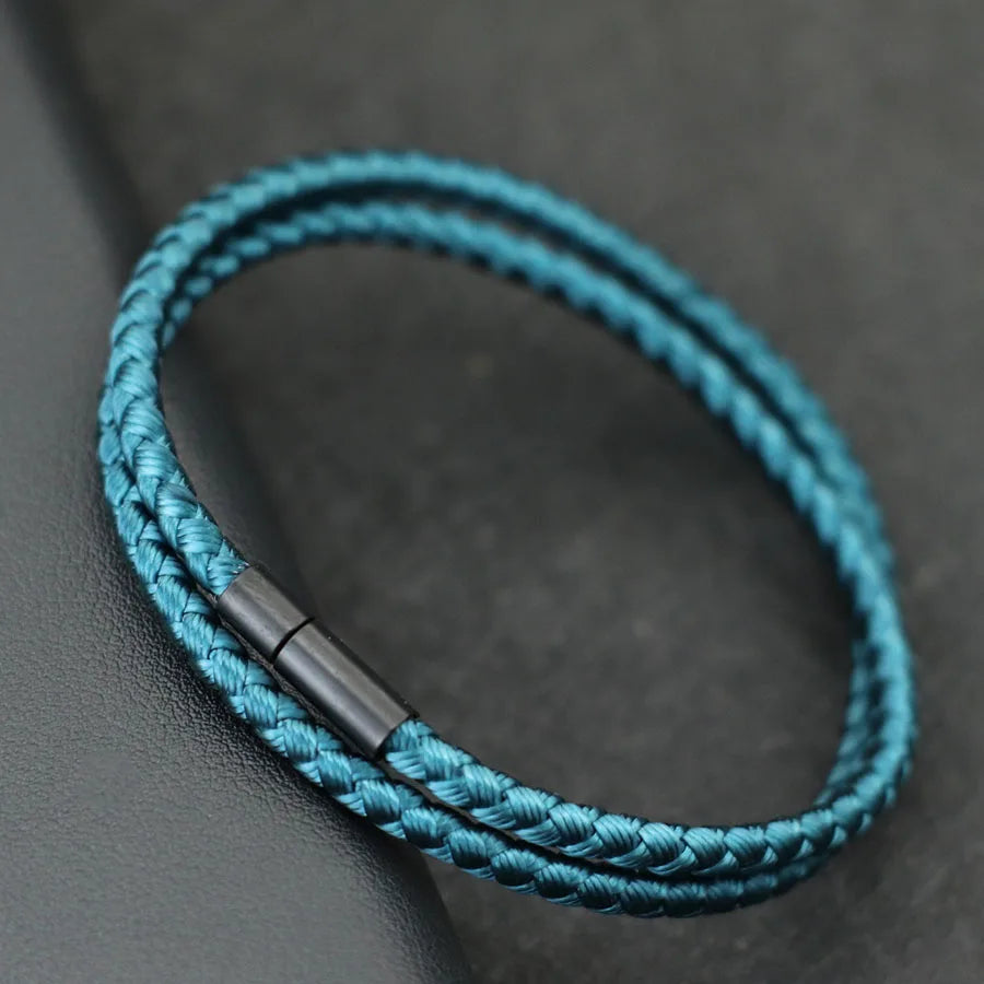 Pulseira Masculina Minimalista Corda Quilha Grau 4mm Múltiplas Cores e Tamanhos Disponíveis Pulseira Artesanal Trançada Étnica