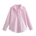 BSAY Moda Feminina Manga Comprida Botão Único Lapela Algodão Oxford Blusa Roupa de Rua Camisa Chique Top Curto Feminino Mujer