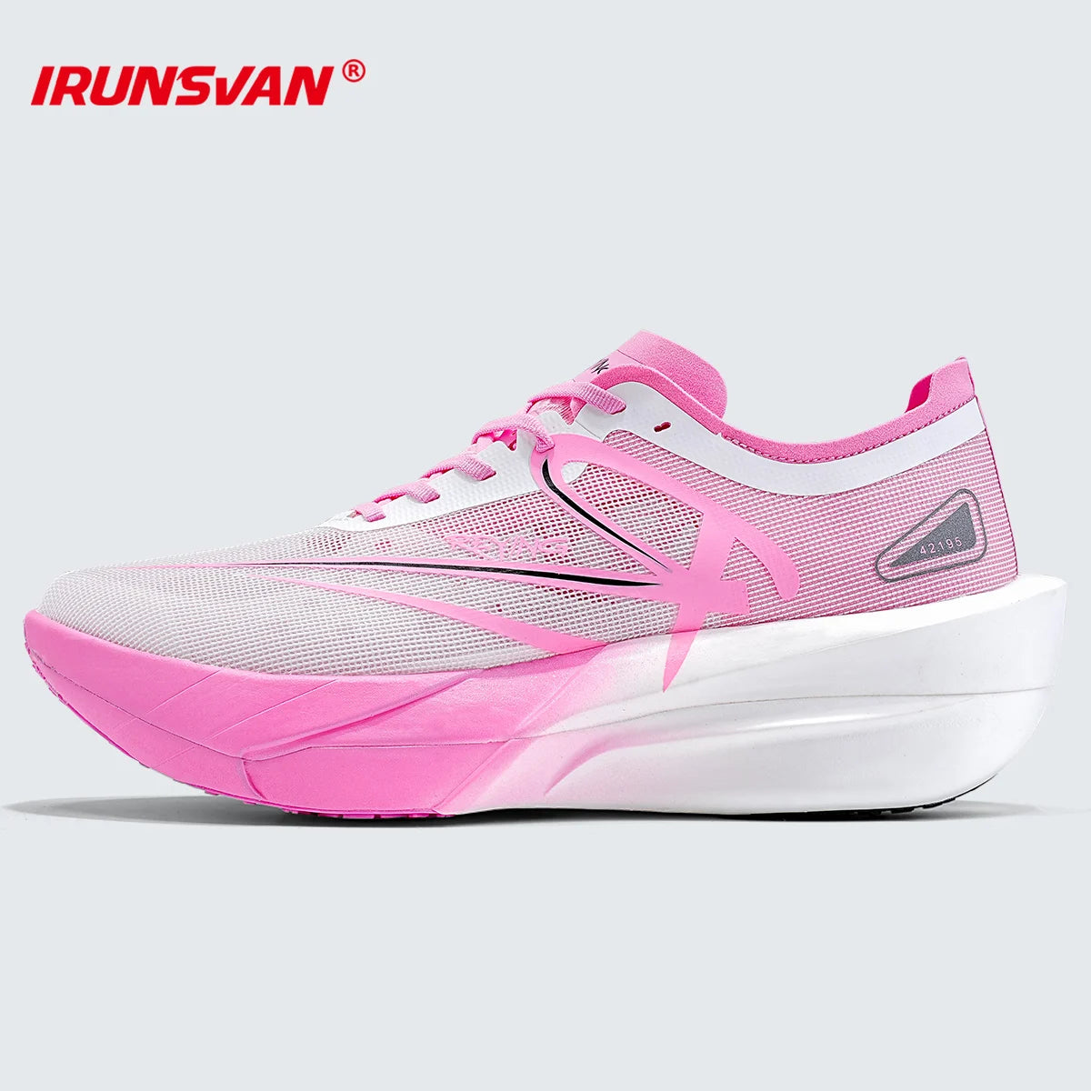 IRUNSVAN Men‘s Professional Full Carbon Plate Marathon Running Shoes Light Cushioning PB Mid Long Training Sneakers Women 25126