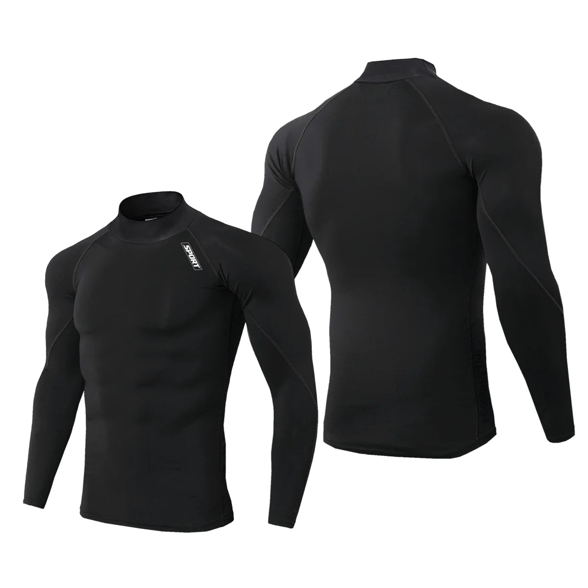 Camiseta Esportiva de Compressão Masculina Manga Longa Corrida Camisa Fitness Elástica Atlética Treino de Academia Esportiva Top
