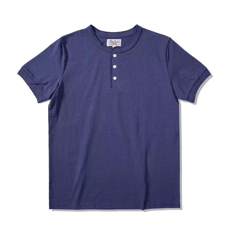 Camiseta Henley Manga Curta Red Tornado Algodão Pesado Masculina Dia a Dia Amekaji