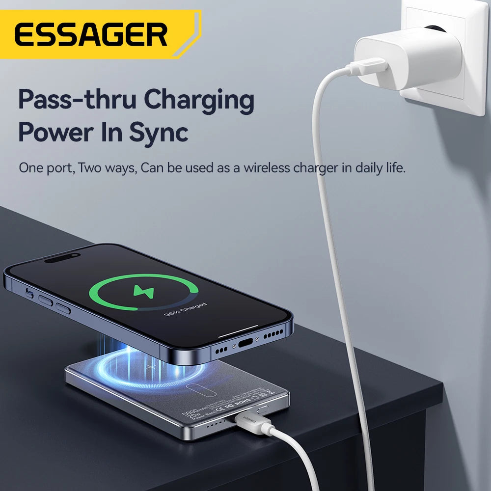 Carregador Magnético 5000 mAh Android iOS