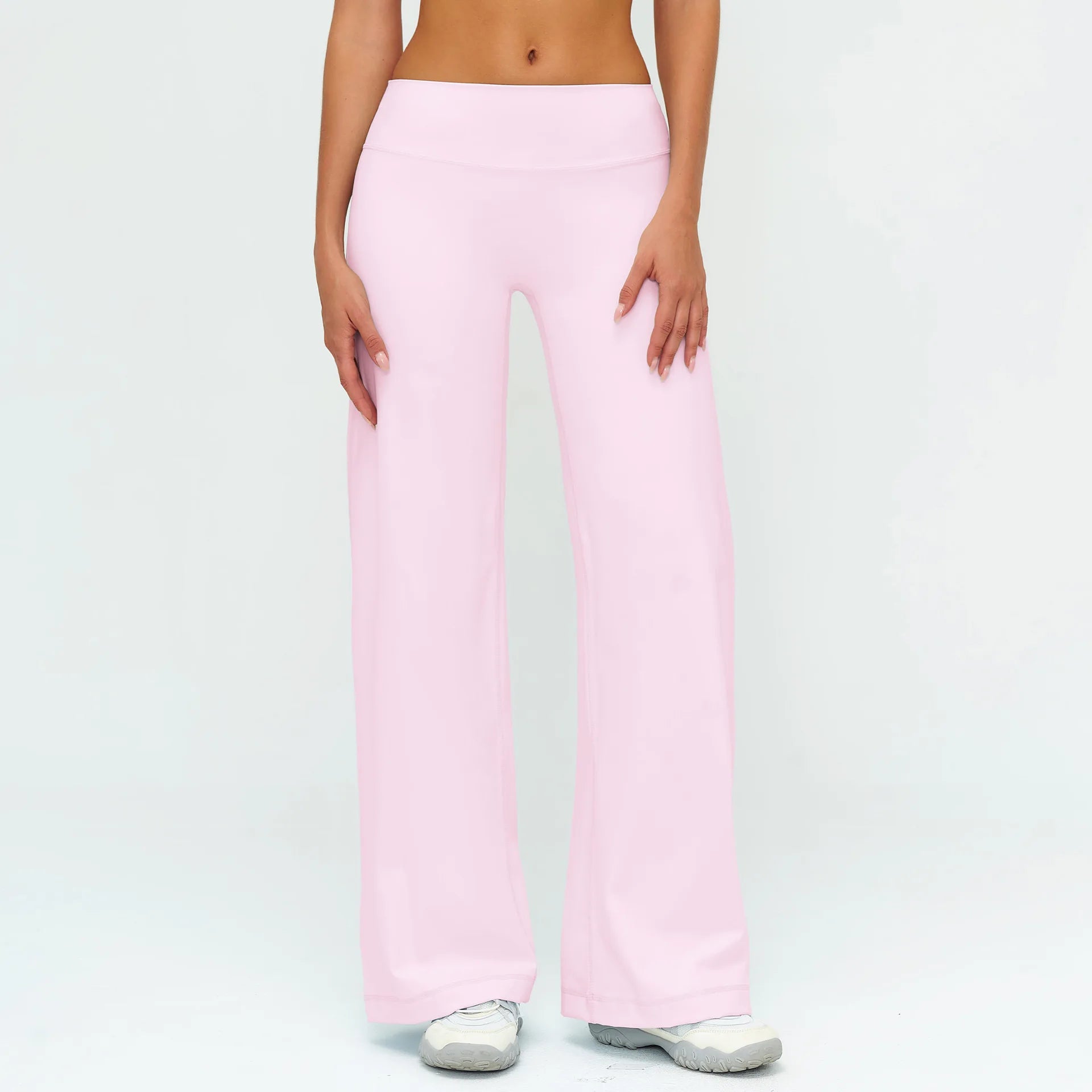 Yoga Pants Women Straight Leg Bottoms Women's Mid-Waist Fitness Pants Gym Leggings Naked Feel Pilates Running Sports Trousers
