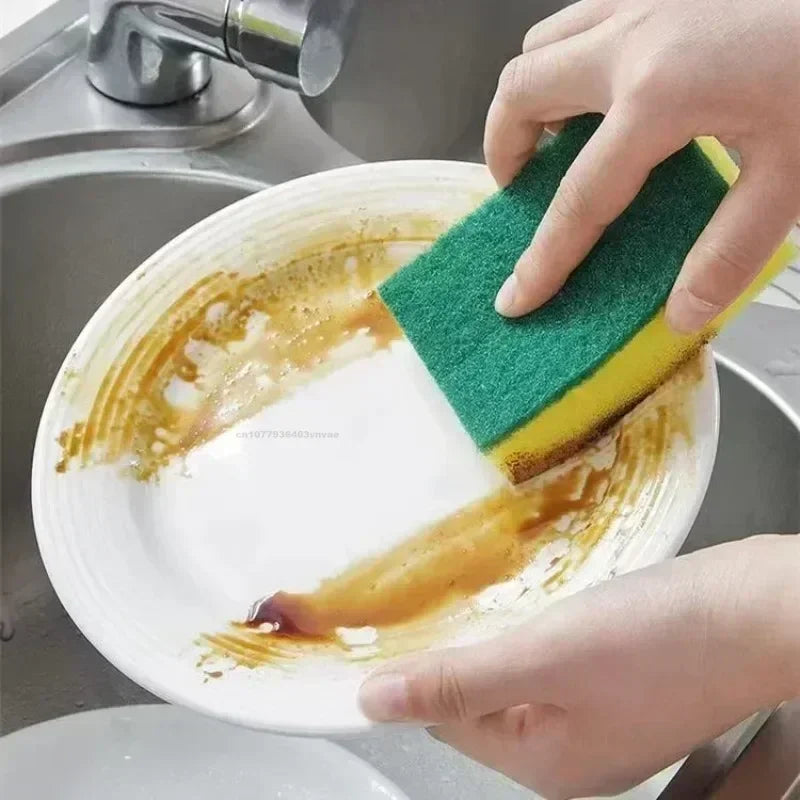 50/1 Peça Esponja de Limpeza de Louça de Cozinha Macia Absorvente Limpa Esfregar Panela Esponja de Aço Removedora de Ferrugem Kits Escova de Limpeza Doméstica