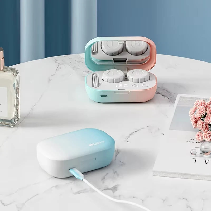 Ultrasonic Cleaner Máquina Inteligente de Limpeza de Lentes de Contato Estojo de Limpeza Lentes de Contato Coloridas Estojo de Lavagem Sônico 48000Hz