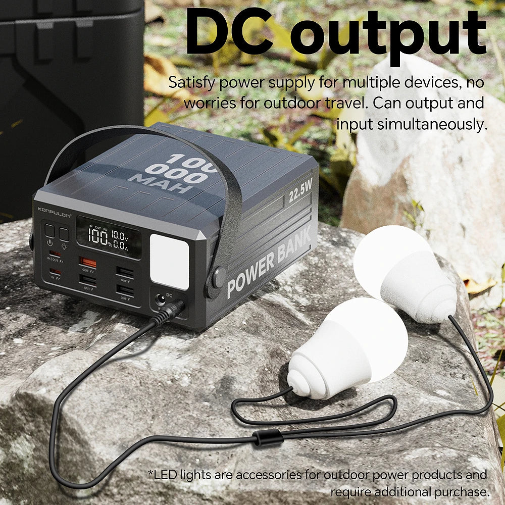 Power Bank 100000mAh 100W Fast Charge 7 Outputs LCD Display
