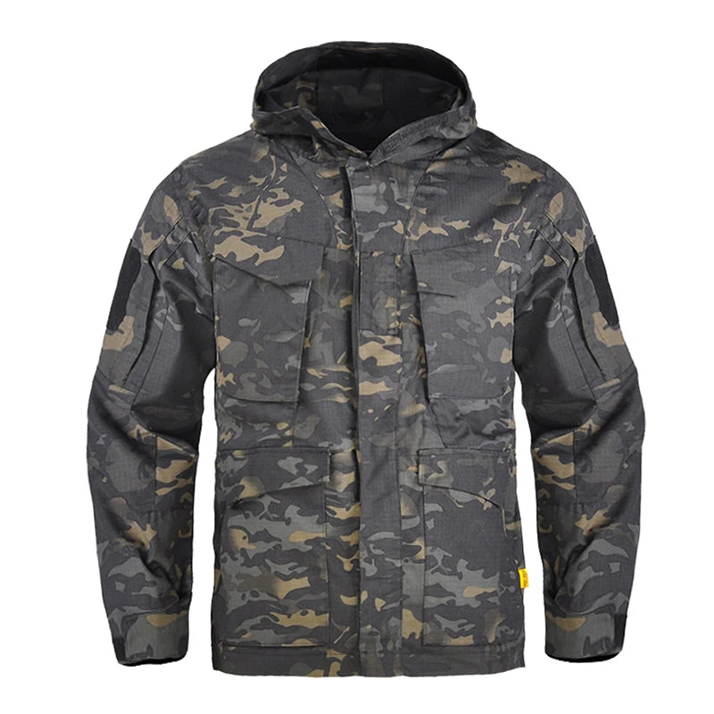 HAN Wild M65 Quebra-Vento Tático Jaquetas de Caminhada Combate Masculino Impermeável com Capuz Casaco de Piloto de Voo Corta-Vento Uniforme de Escalada