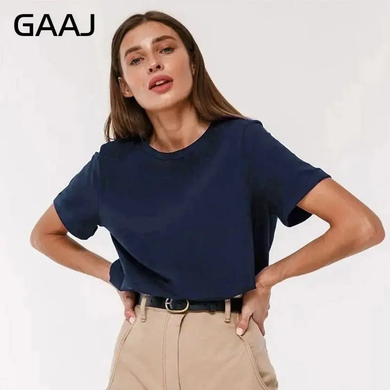 Camiseta Feminina 3XG 4XG 100 Algodão Oversized Casual Lisa Manga Curta Verão Top Básico de Rua Roupa de Qualidade - Rosa 4XG