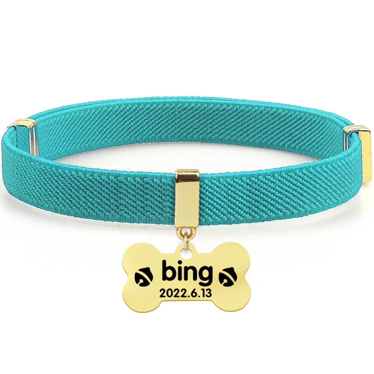 Coleira de Gato Personalizada com Placa de Identificação de Metal com AirTag Destacável para Gatinhos Coleiras Ajustáveis para Gatos, Filhotes e Cães