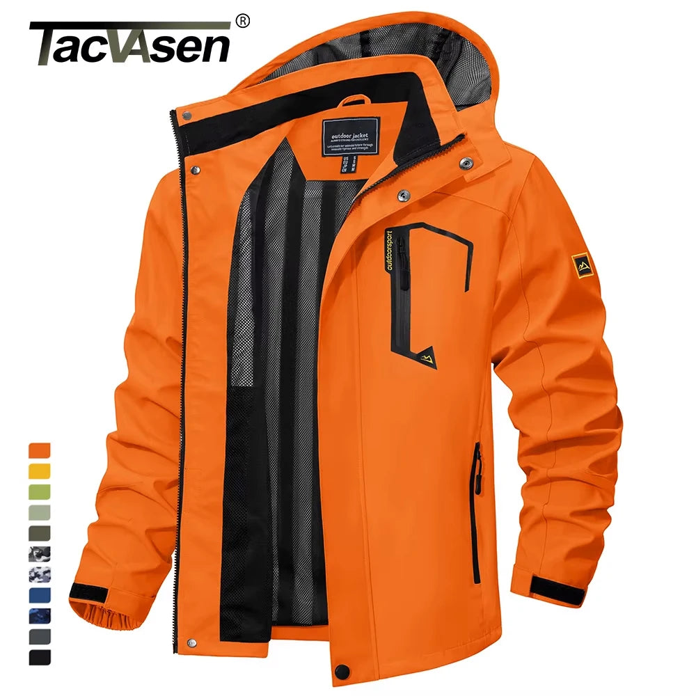 Tacvasen Jaquetas Leves Masculinas de Primavera Outono, Forro de Malha, Jaqueta de Chuva Impermeável, Jaqueta Masculina para Pesca ao ar Livre, Caminhada, Quebra-vento