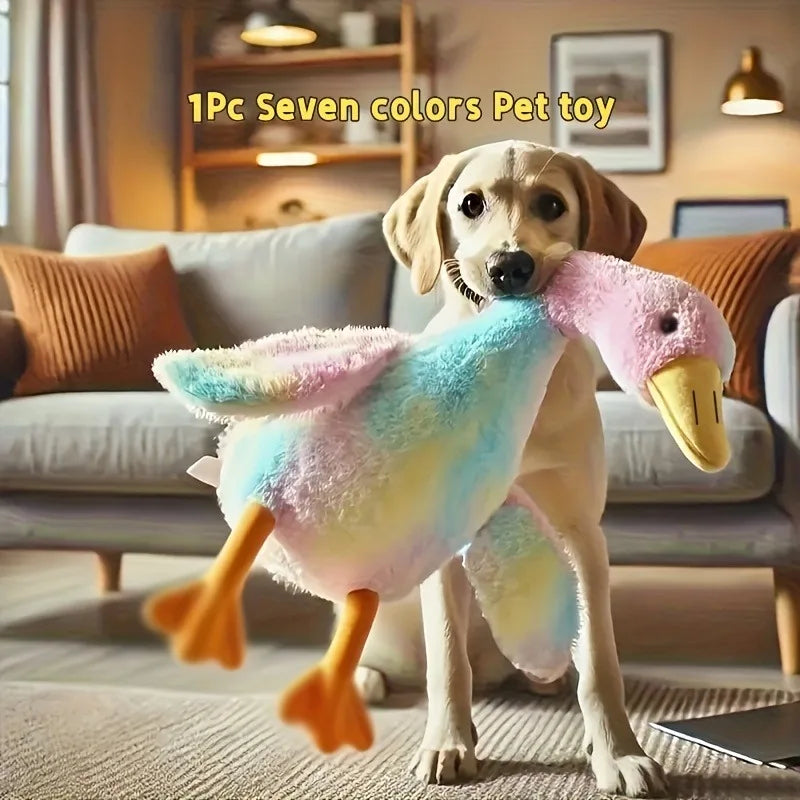 Brinquedo de Pelúcia Pato Macio e Colorido de 50cm para Gatos e Cães, Companheiro Relaxante para Animais de Estimação, Alivia a Ansiedade, Amigo do Cão, Libera Energia, Presente para Animais de Estimação
