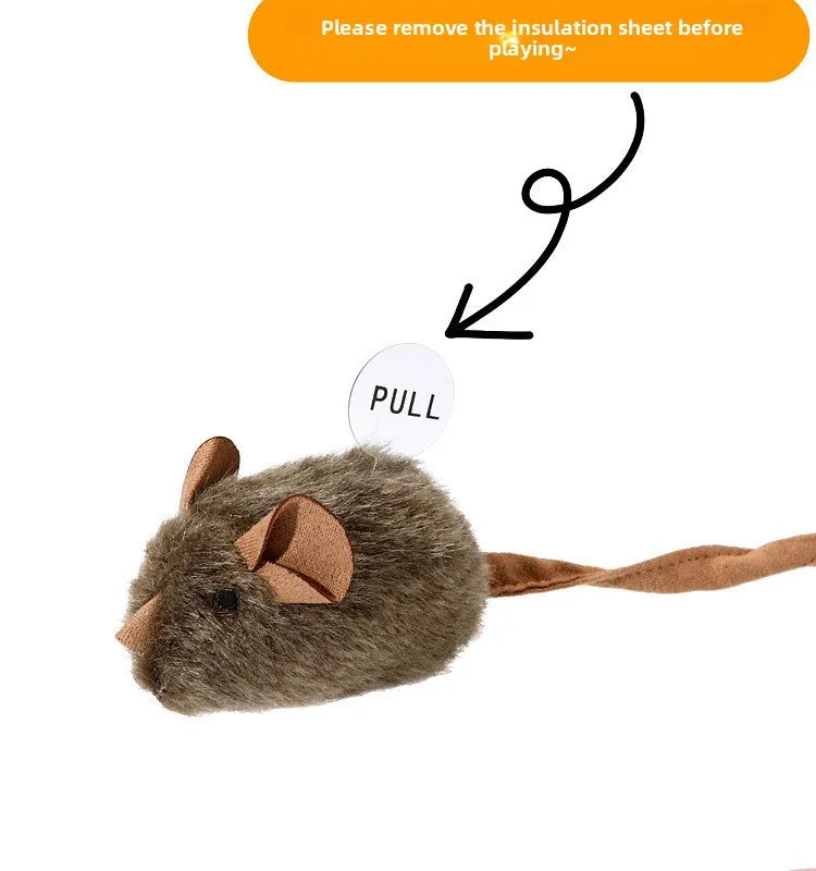 Interactive Plush Rat Toy With Motion Sensor Sound For Cats