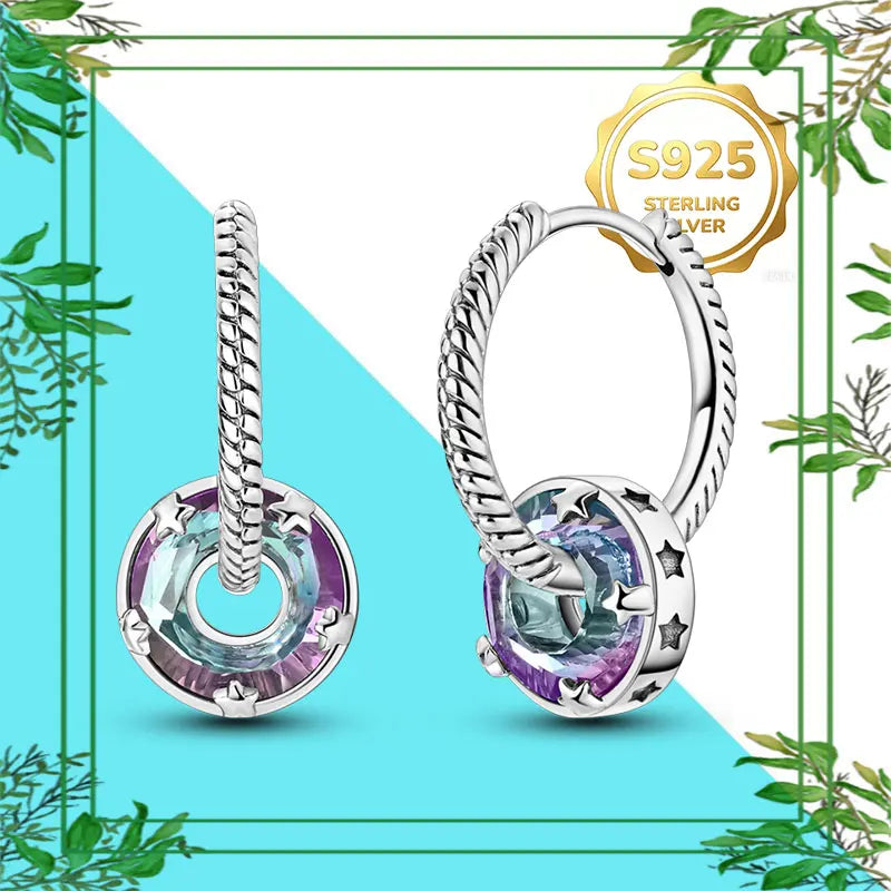 Brincos Femininos Pendentes 100% Genuínos em Prata Esterlina 925 Hipoalergênicos Luxuosos Elegantes Joia Fina Presente de Aniversário para Ela