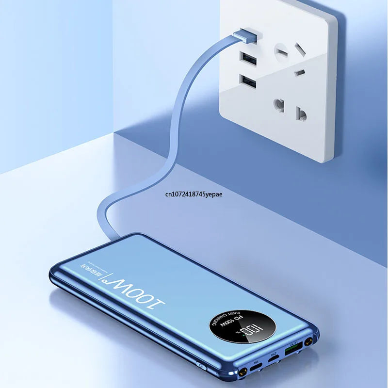 Power Bank 20000mAh 100W Carregamento Super Rápido Portátil