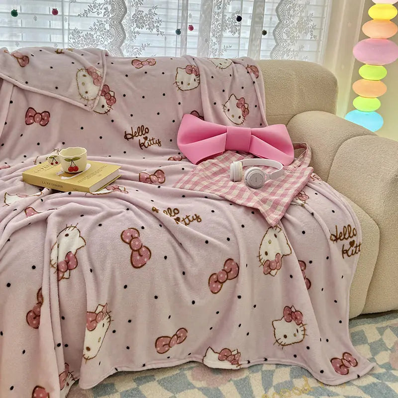 Kawaii Cute Cinnamoroll blanket Throw Furry Winter Blankets for Adults Bedding Home Interior Fluffy Plaid Sofa Knee