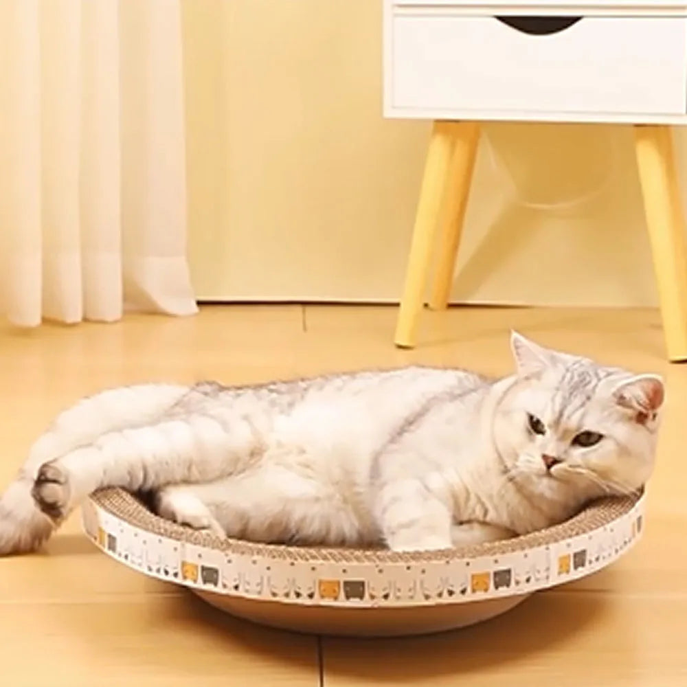 Brinquedos para Gatos Tamanho G Cama para Animais de Estimação Placa de Arranhar Tigela de Papelão Ondulado Almofada para Gatos Brinquedo Arranhador Oval Moedor de Garras Acessórios para Gatos