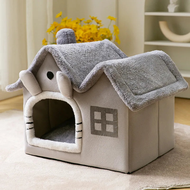 Casa de Cachorro para Inverno, Quente, Envolvente, Espessa, para Moradia, Lavável, Destacável, Formato Pequeno, Aconchegante