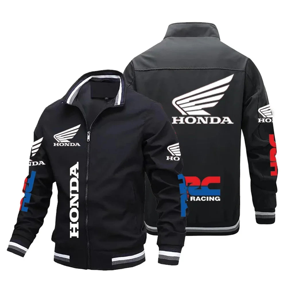 Honda Moto 2025 Nova Jaqueta de Motocicleta Padrão Jaqueta Bomber Baseball Moto Top Masculino
