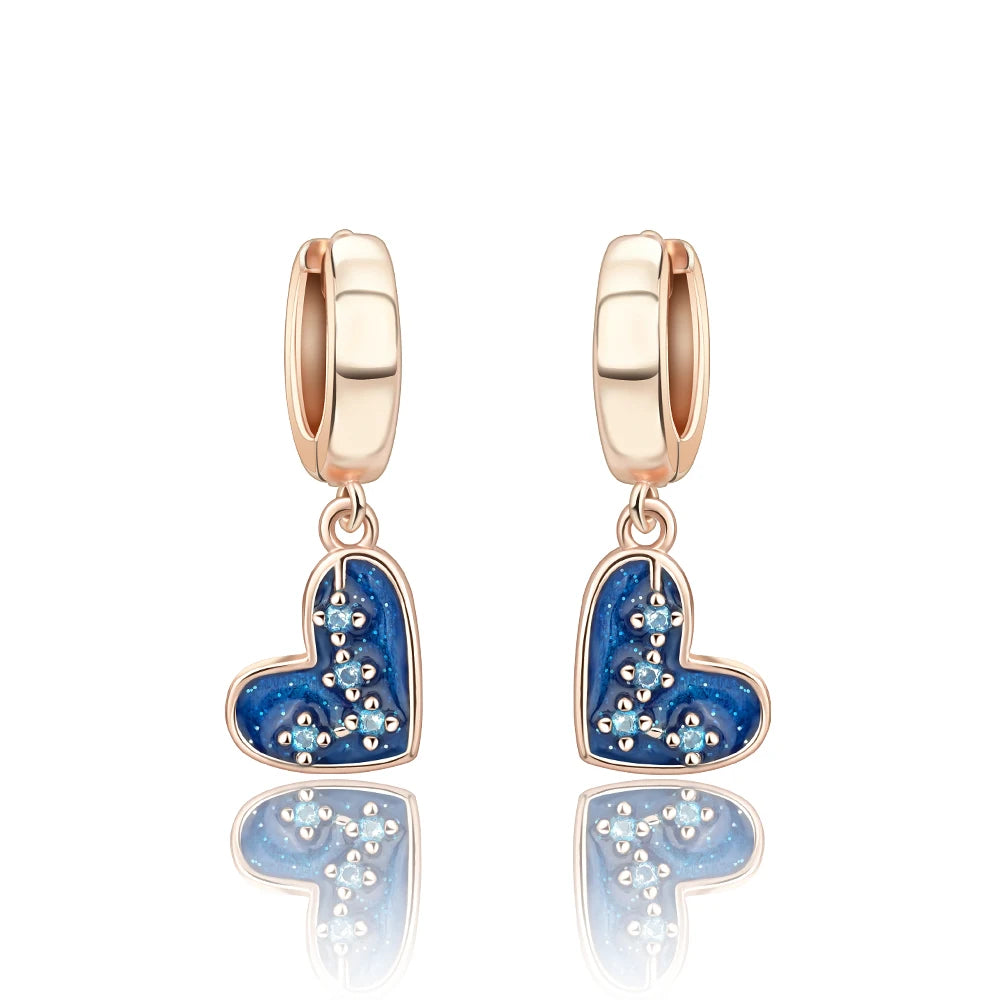 Rose Gold Series 925 Sterling Silver Flamingo Giraffe Star and Moon Flower Earrings Elegant Party Jewelry Gifts
