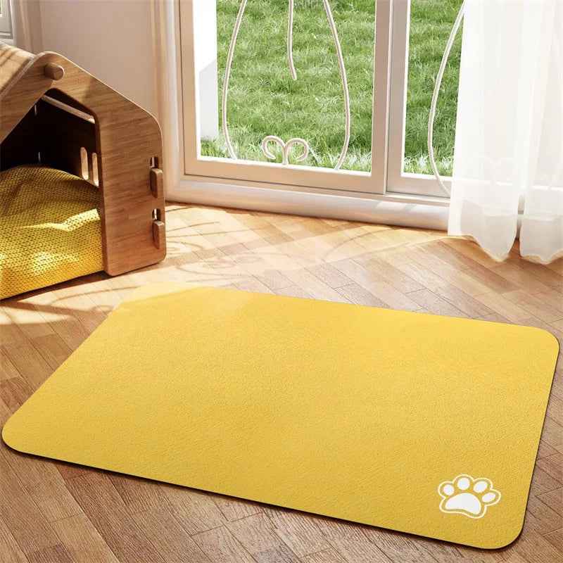 Tapete de Alimentação para Pets Absorvente para Cães e Gatos para Comida e Água Fácil de Limpar Jogo Americano para Pets Tapete para Cães de Secagem Rápida para Bebedores Bagunceiros