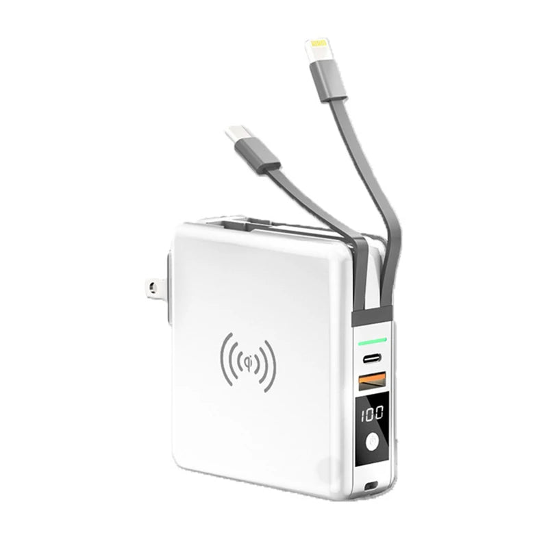 Power Bank 10000mAh 15W Fast Wireless Charging AC Plug