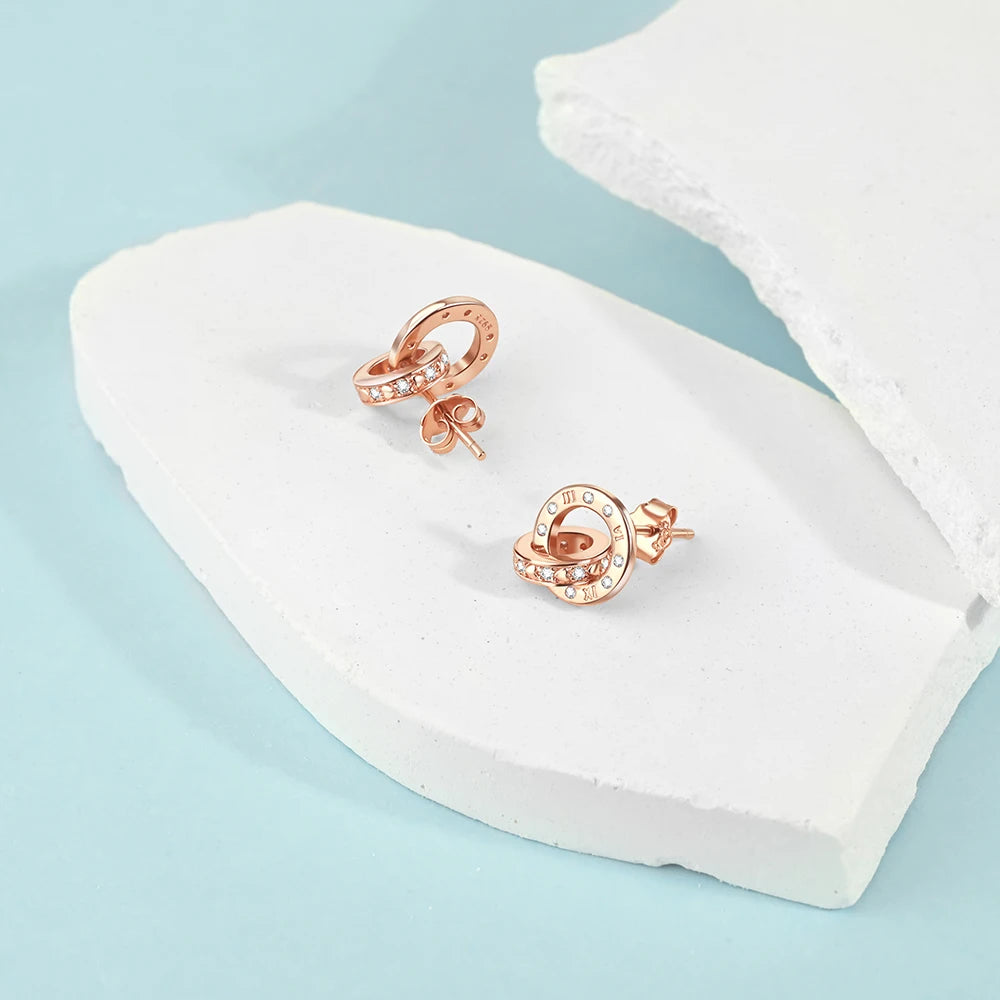 Brincos de Flamingo Girafa Estrela e Lua Flor Série Ouro Rosa Prata Esterlina 925 Joias Elegantes para Festas Presentes
