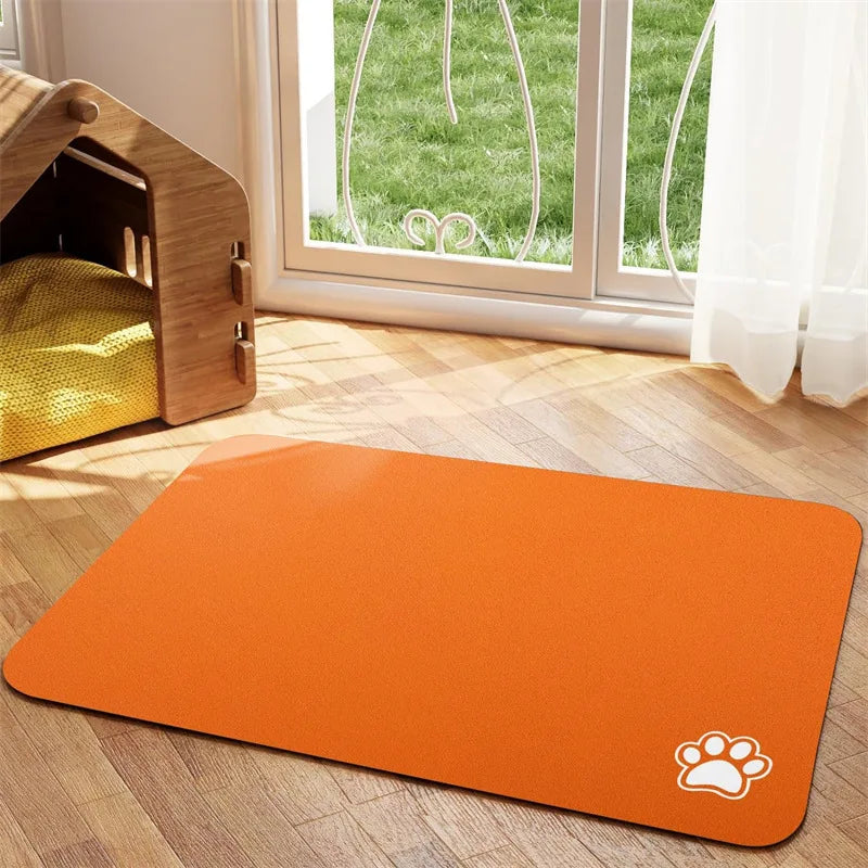 Tapete de Alimentação para Pets Absorvente para Cães e Gatos para Comida e Água Fácil de Limpar Jogo Americano para Pets Tapete para Cães de Secagem Rápida para Bebedores Bagunceiros