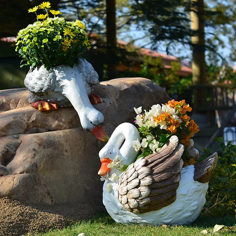 Garden Goose Fountain Statue Outdoor