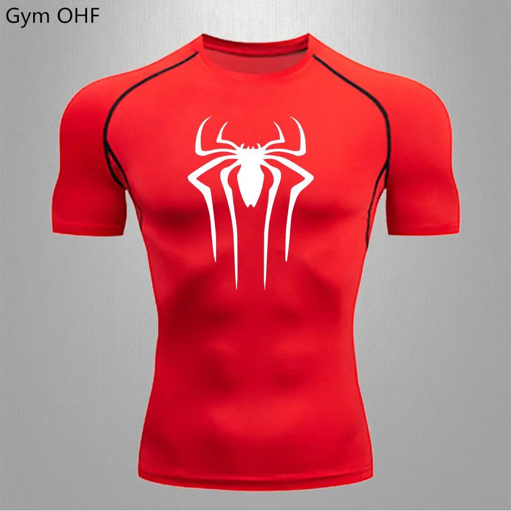 Camiseta Compressão Masculina Spider — Performance e Visual Único
