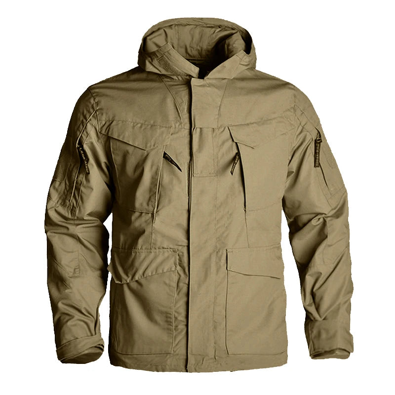 HAN Wild M65 Quebra-Vento Tático Jaquetas de Caminhada Combate Masculino Impermeável com Capuz Casaco de Piloto de Voo Corta-Vento Uniforme de Escalada