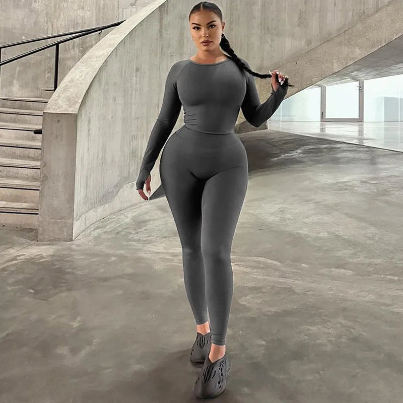 Conjunto Casual Canelado de 2 Peças para Mulheres Verão Lounge Wear Top Manga Curta + Legging Elástica