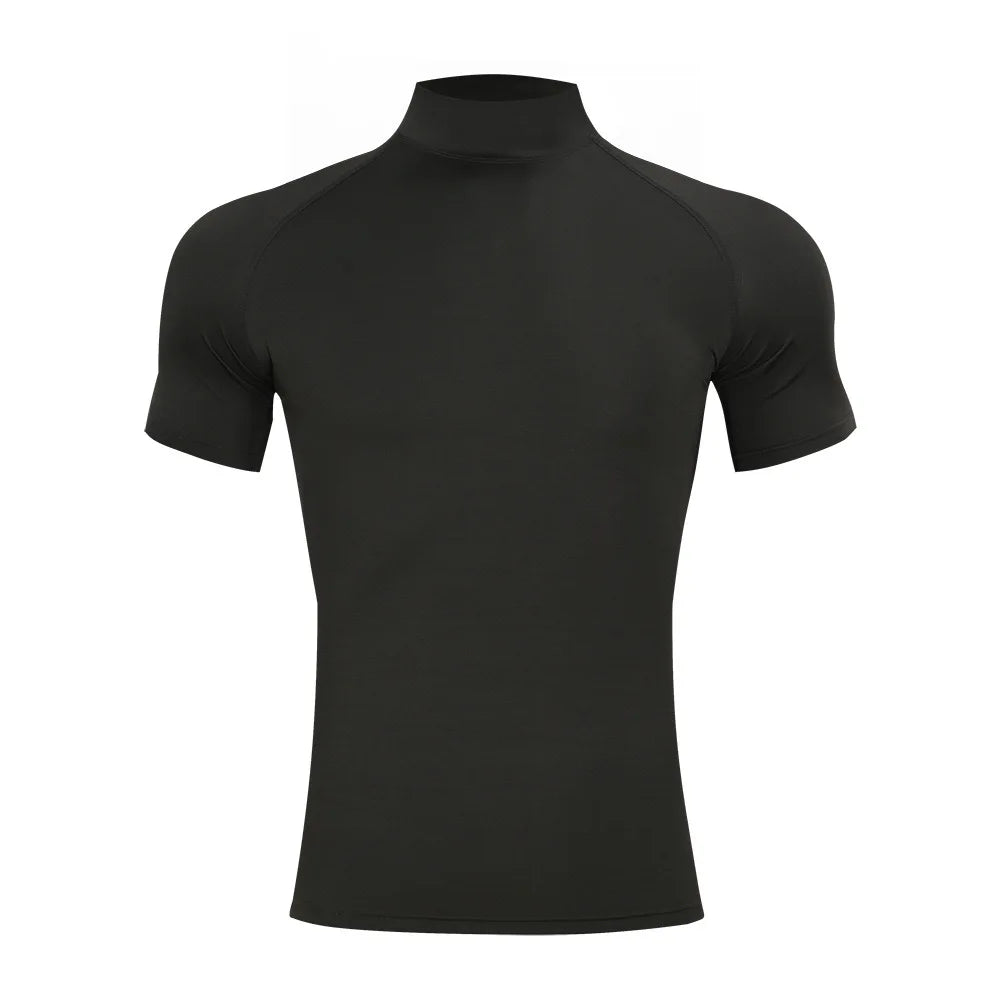 Camiseta Compressão Gola Alta Masculina — Suporte Total no Treino