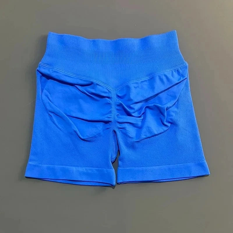 Conjuntos de Academia Femininos 2 Peças Impacto Sem Costura Fitness Yoga Roupa Esportiva Halter Top Shorts Roupa de Treino Corrida Roupa de Academia