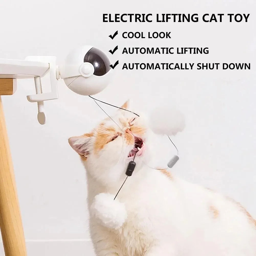 Brinquedo Eletrônico para Gato com Movimento YoYo Bola Elevatória Elétrica Flutter Interativo para Gatos Brinquedo Giratório Interativo para Animais de Estimação