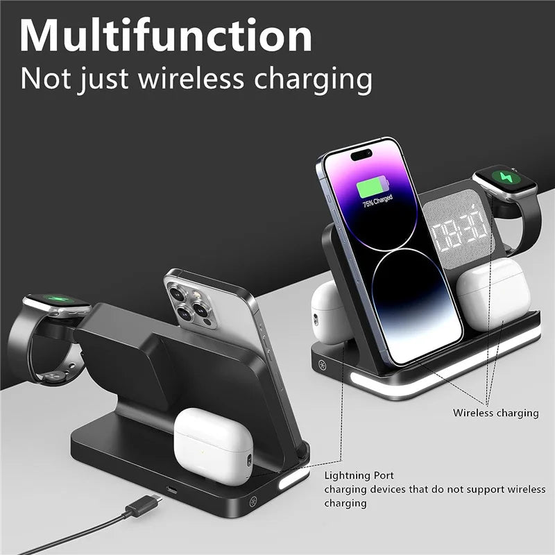 WonderNest Carregador Sem Fio 6 em 1 Suporte iPhone Samsung