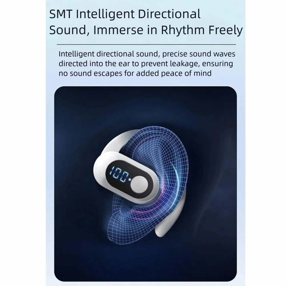 Fones de ouvido sem fio intra-auriculares Bluetooth 5.3 Mini viva-voz à prova d'água Fone de ouvido esportivo Fone de ouvido único OWS Fone de ouvido de música HiFi